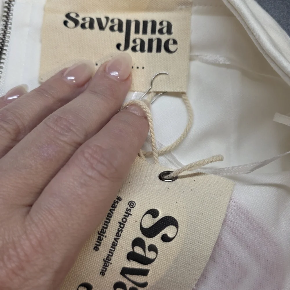 Savanna Jane White Mini Skirt with Red Geometric Embroidery - Picture 8 of 10